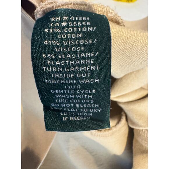 Vintage Lauren‎ Ralph Lauren Khakis Pants Women Sz 8 Beige Straight Leg Side Zip - Picture 5 of 5